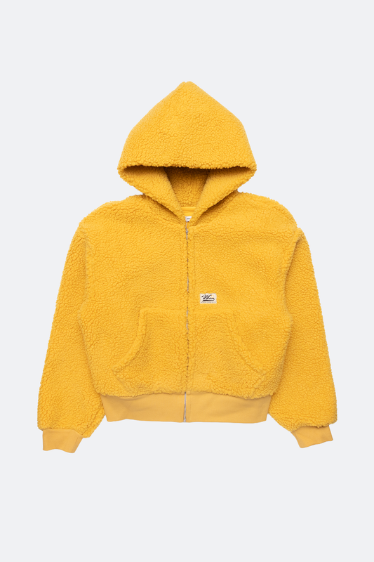 WARM WINTER DAYS SUNBEAM FLEECE ZIP UP HOODIE/ YELLOW