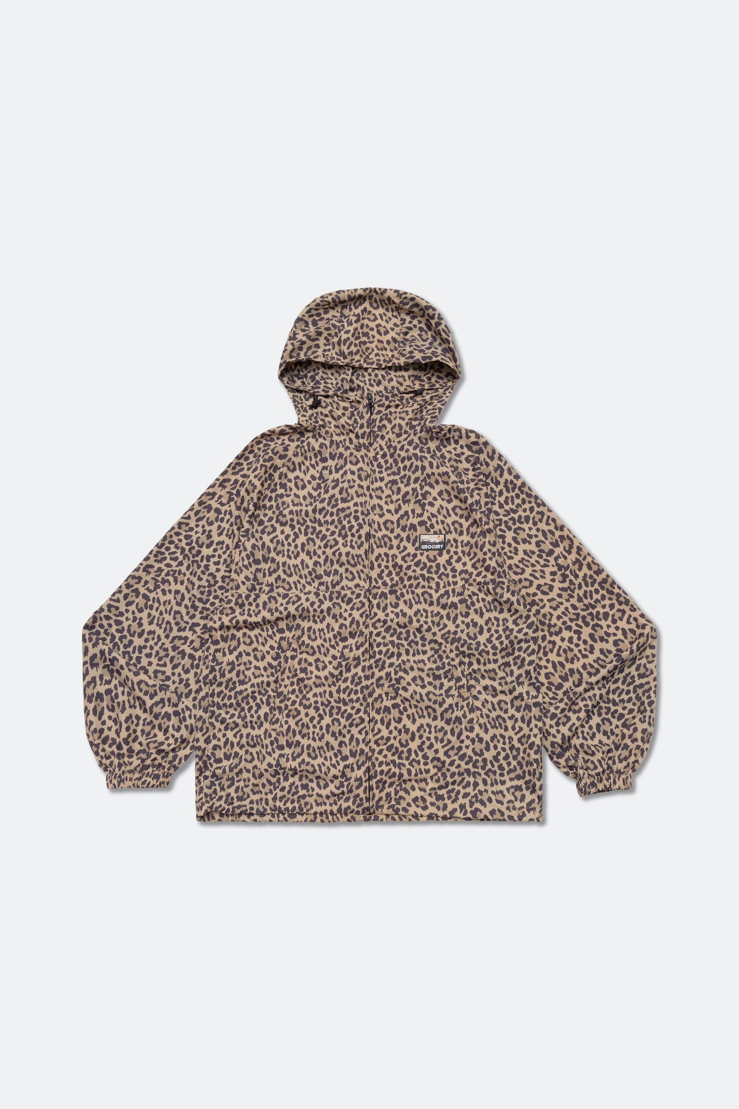GROCERY PACKABLE NYLON WINDBREAKER/ LEOPARD