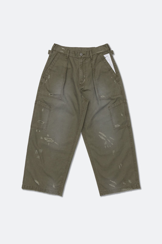 GROCERY WASHED WIDE CHINO PANTS/ OLIVE