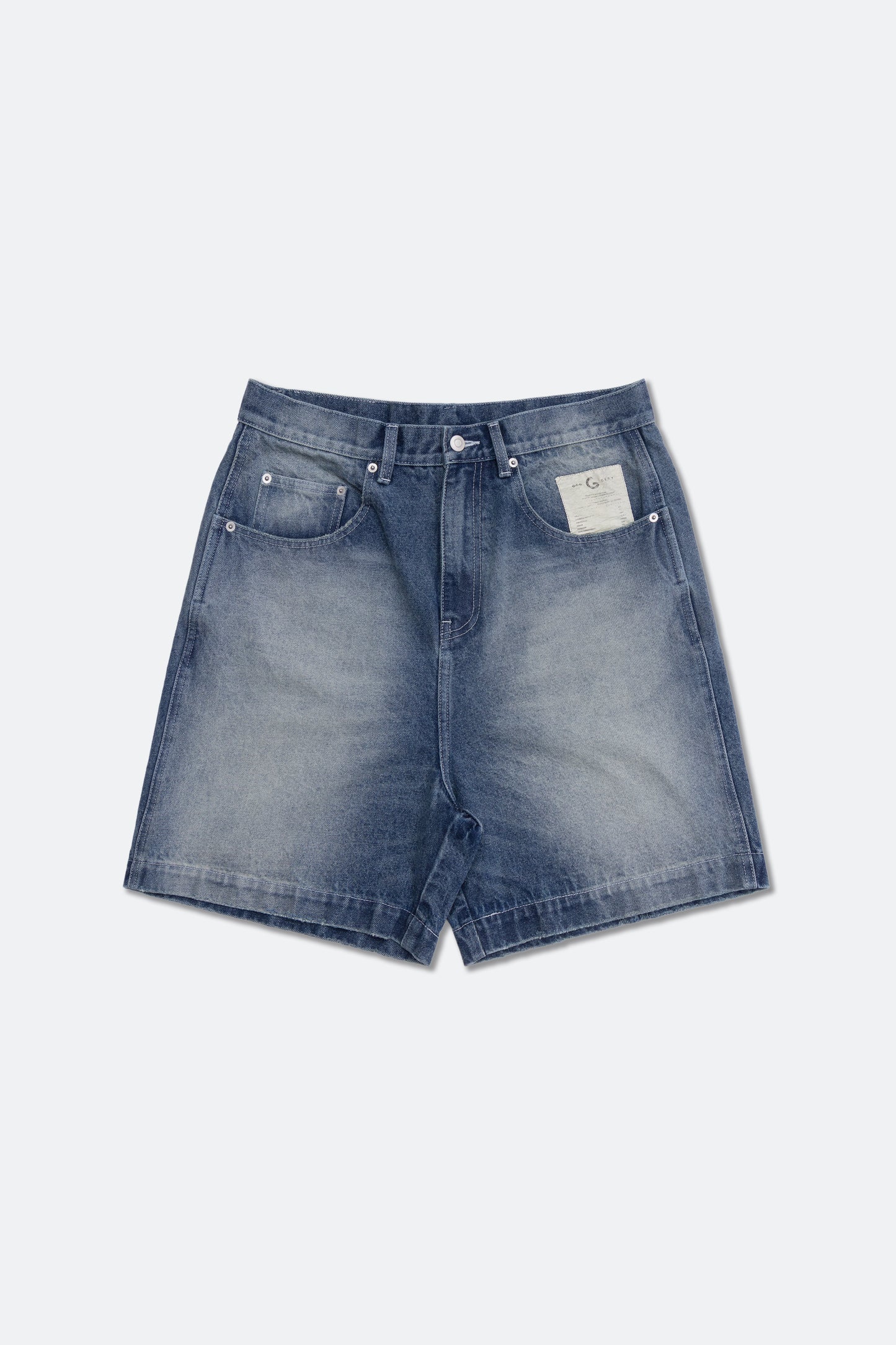 GROCERY G LOGO WASHED DENIM SHORTS/ FADED BLUE