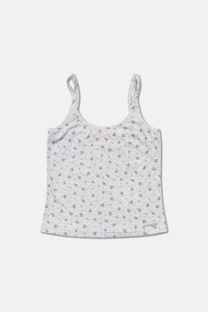 GROCERY CAMISOLE TANK TOP/ GREY FLORAL