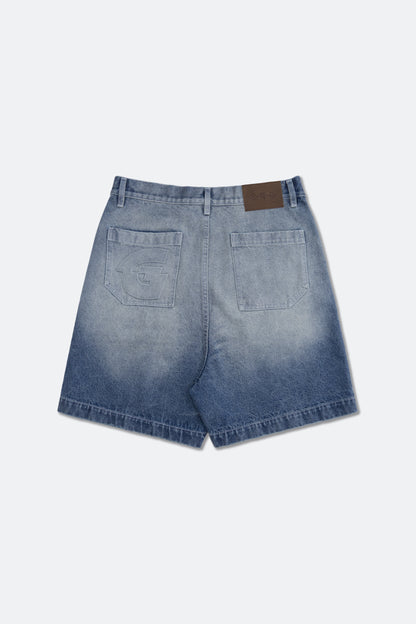 GROCERY G LOGO WASHED DENIM SHORTS/ FADED BLUE