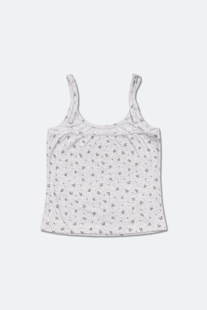 GROCERY CAMISOLE TANK TOP/ GREY FLORAL