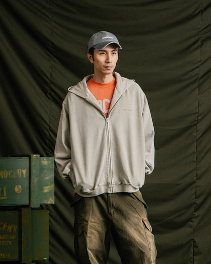 GROCERY LIGHT WASHED DISTRESSED CAP/ LIGHT GREY