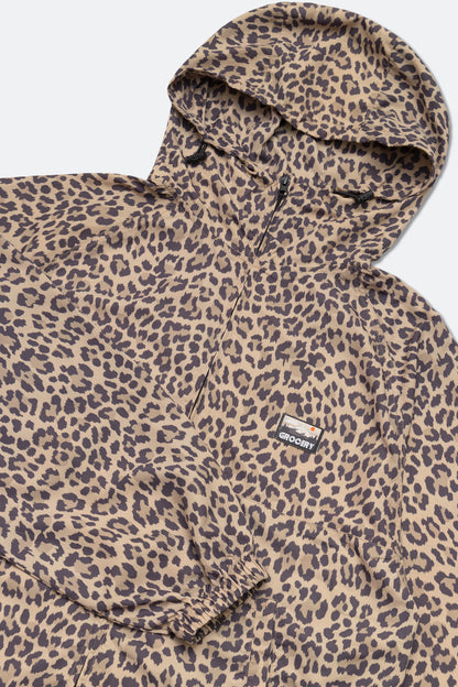 GROCERY PACKABLE NYLON WINDBREAKER/ LEOPARD