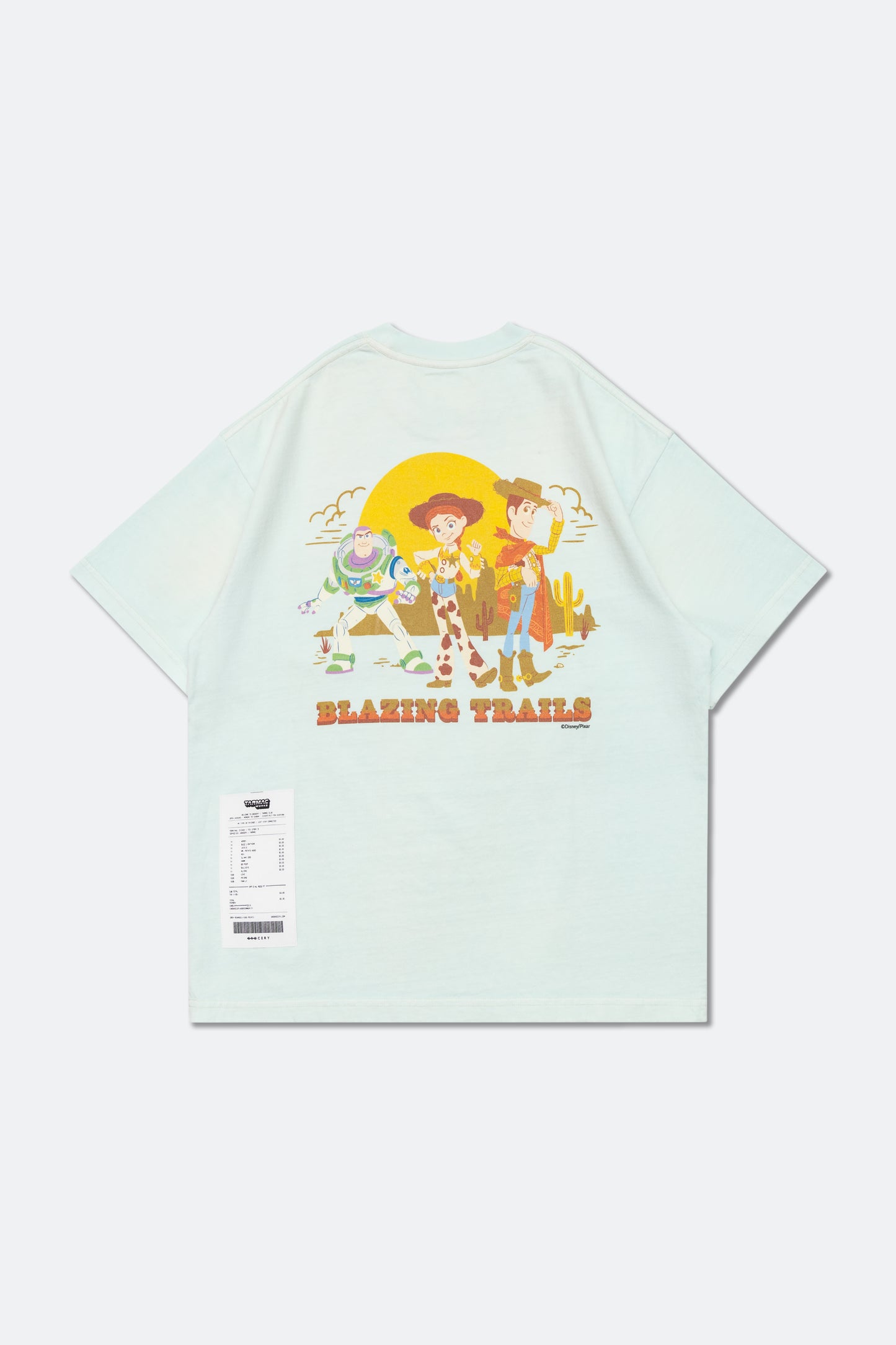 GROCERY | TARMAC | TOY STORY BLAZING TRAILS WASHED GRAPHIC POCKET BOXY TEE/ FADED TIFFANY BLUE