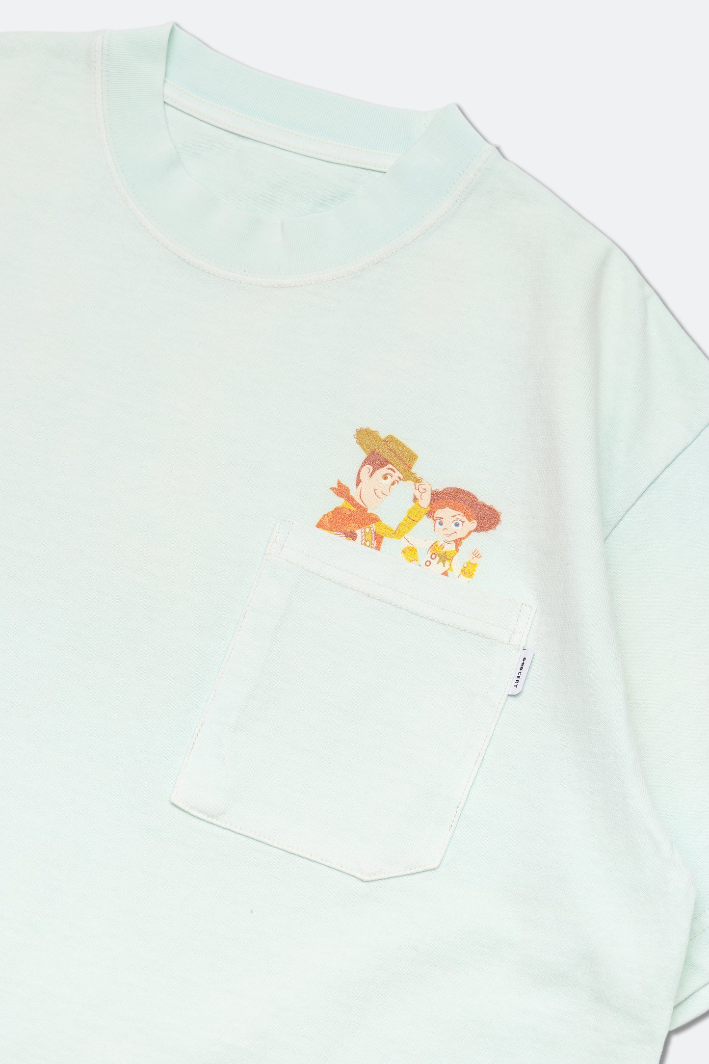 GROCERY | TARMAC | TOY STORY BLAZING TRAILS KIDS WASHED GRAPHIC POCKET TEE/ FADED TIFFANY BLUE