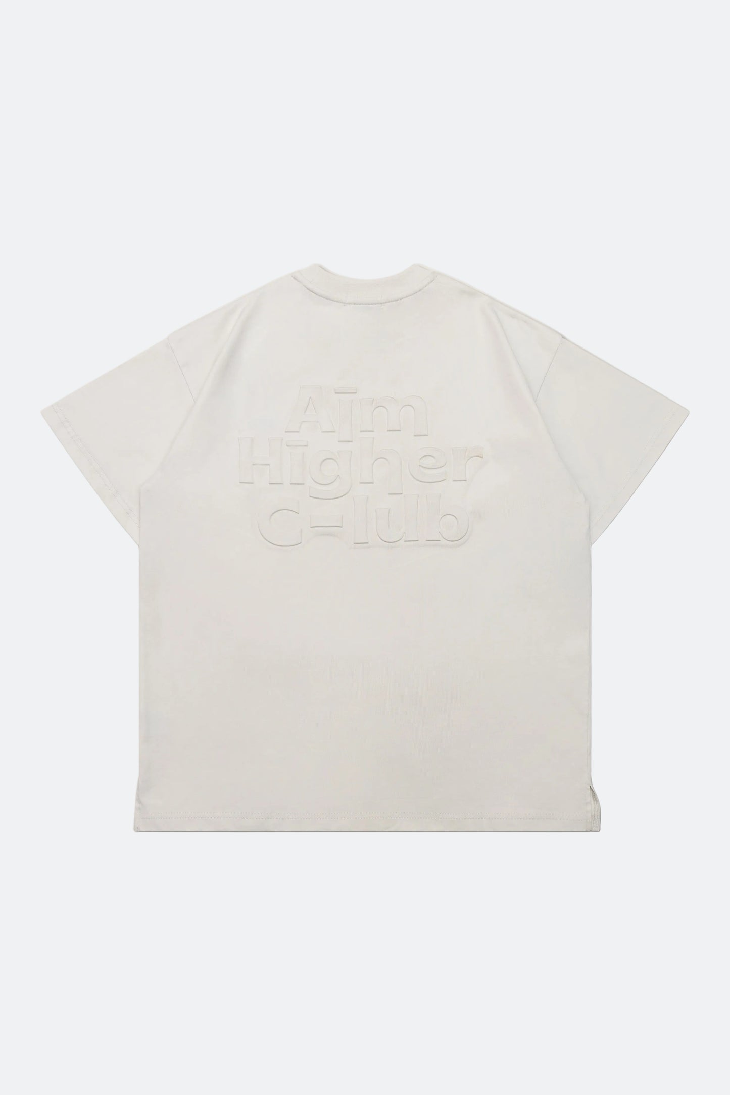 Aim Higher Club Embossed Unisex Logo Tee/ Cream