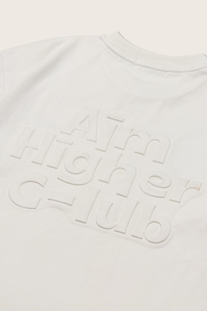 Aim Higher Club Embossed Unisex Logo Tee/ Cream