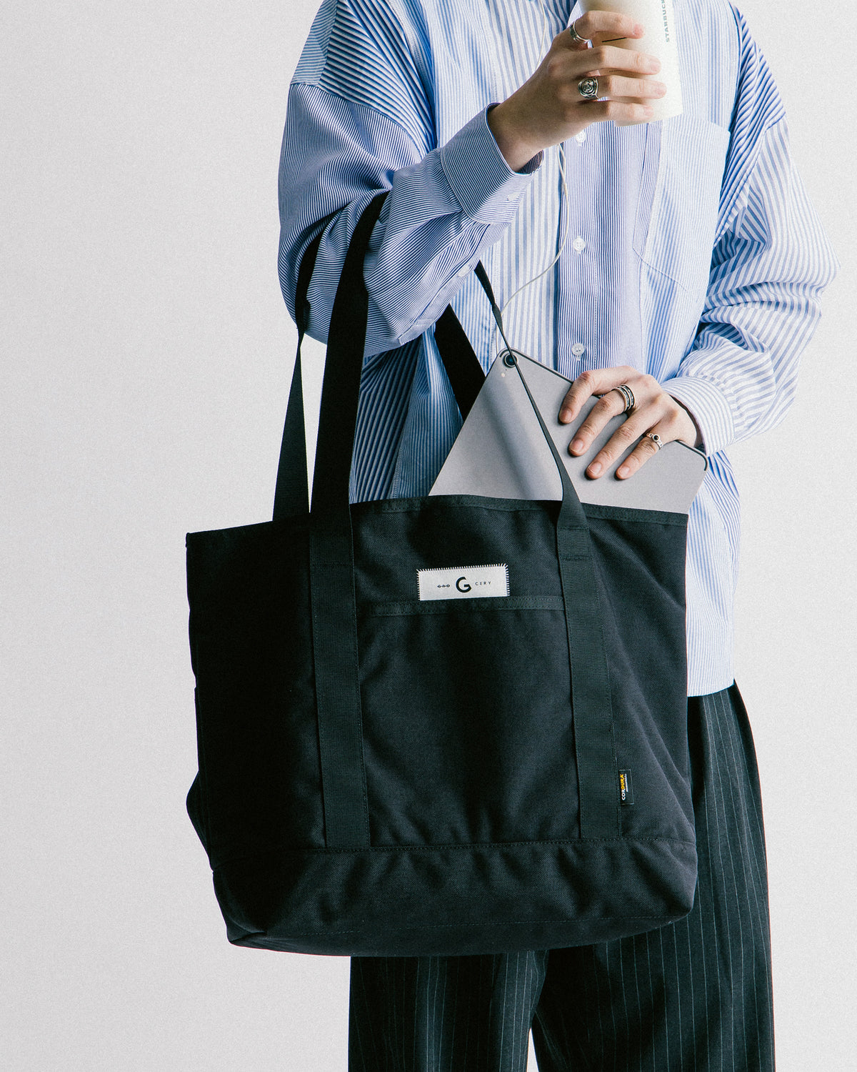 GROCERY CORDURA TOTE BAG/ BLACK