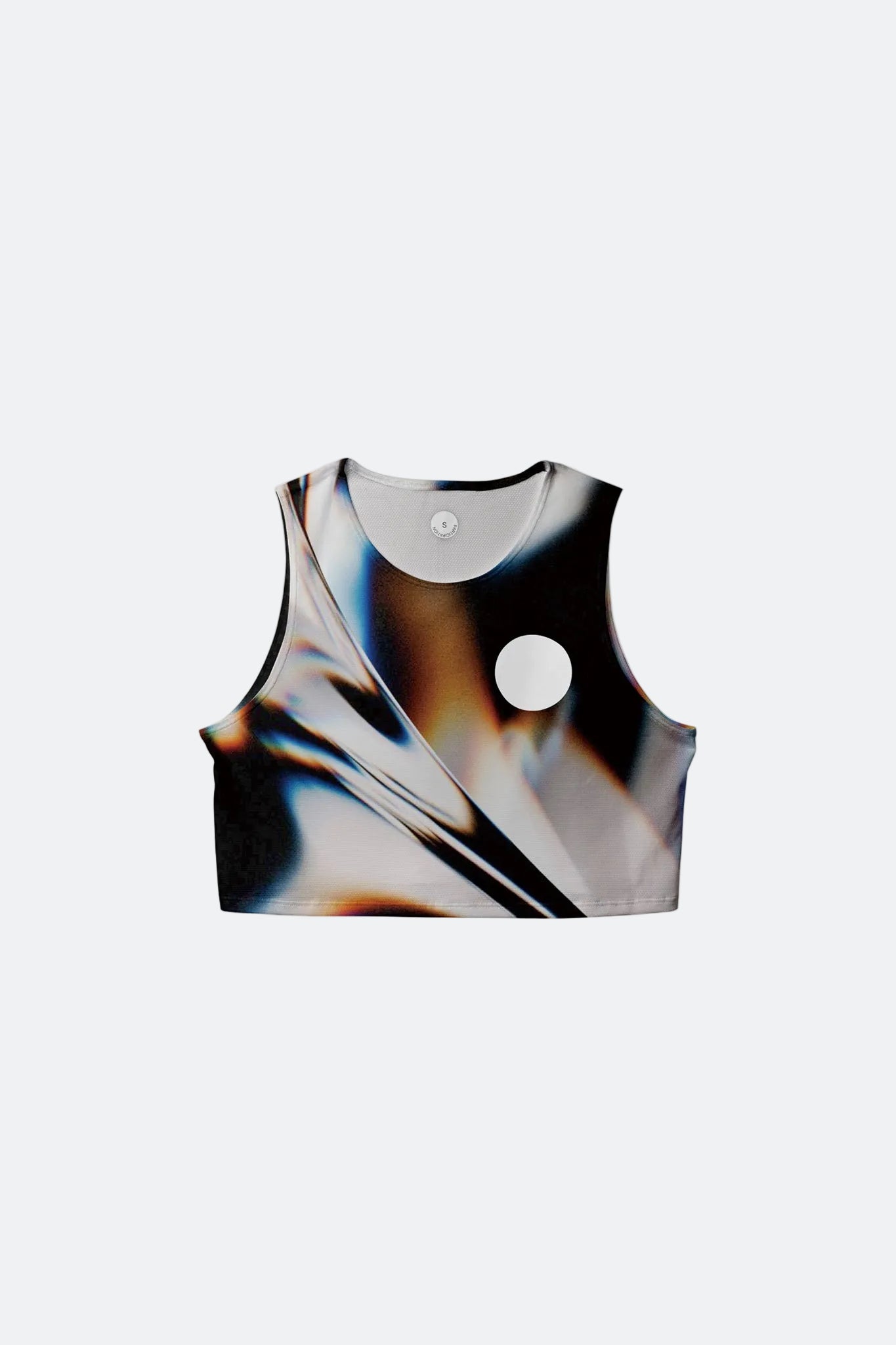 PARTICIPATION WHITE GLASS CROP SINGLET