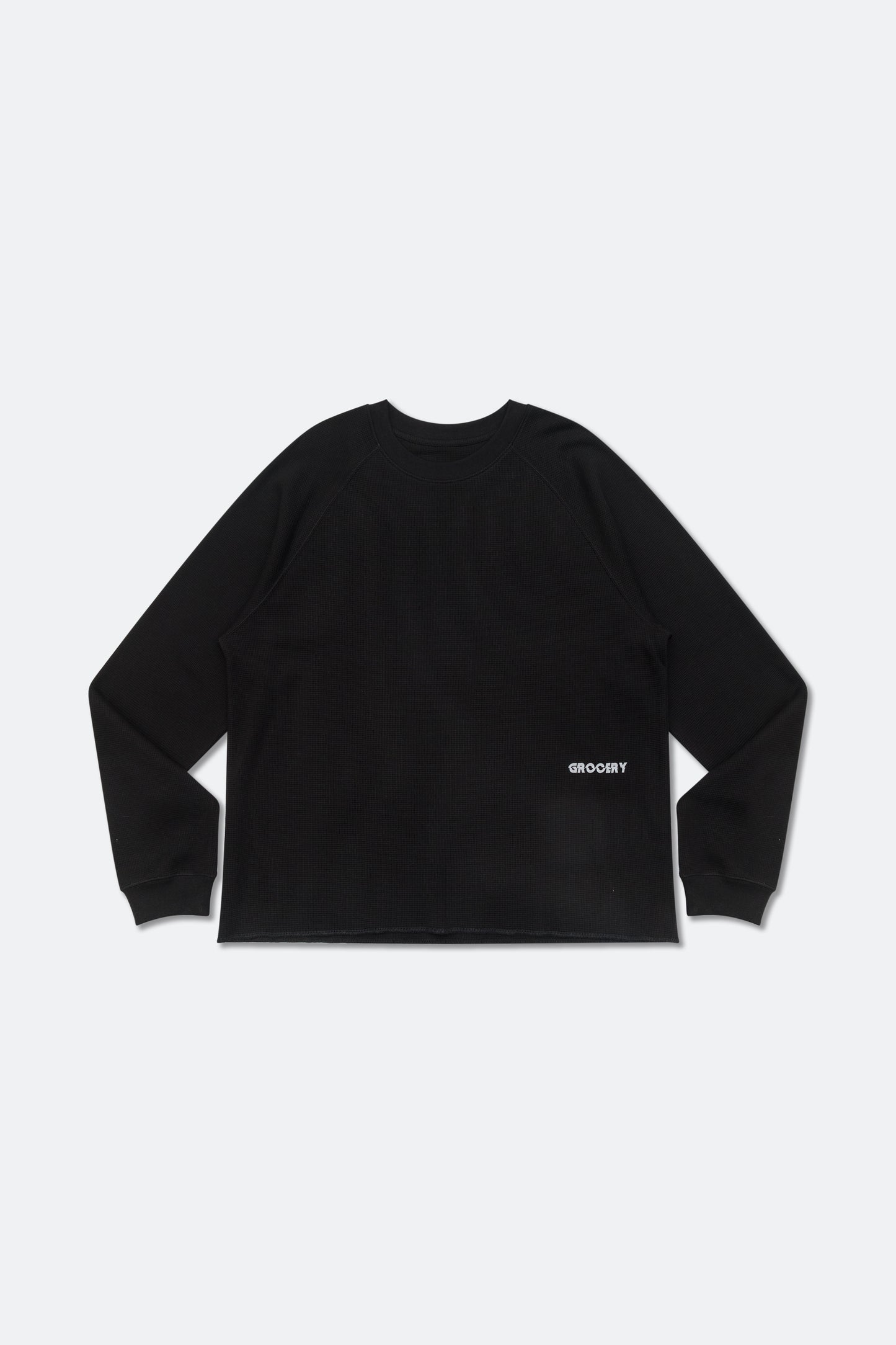 GROCERY LOGO WAFFLE LONG TOP/ BLACK