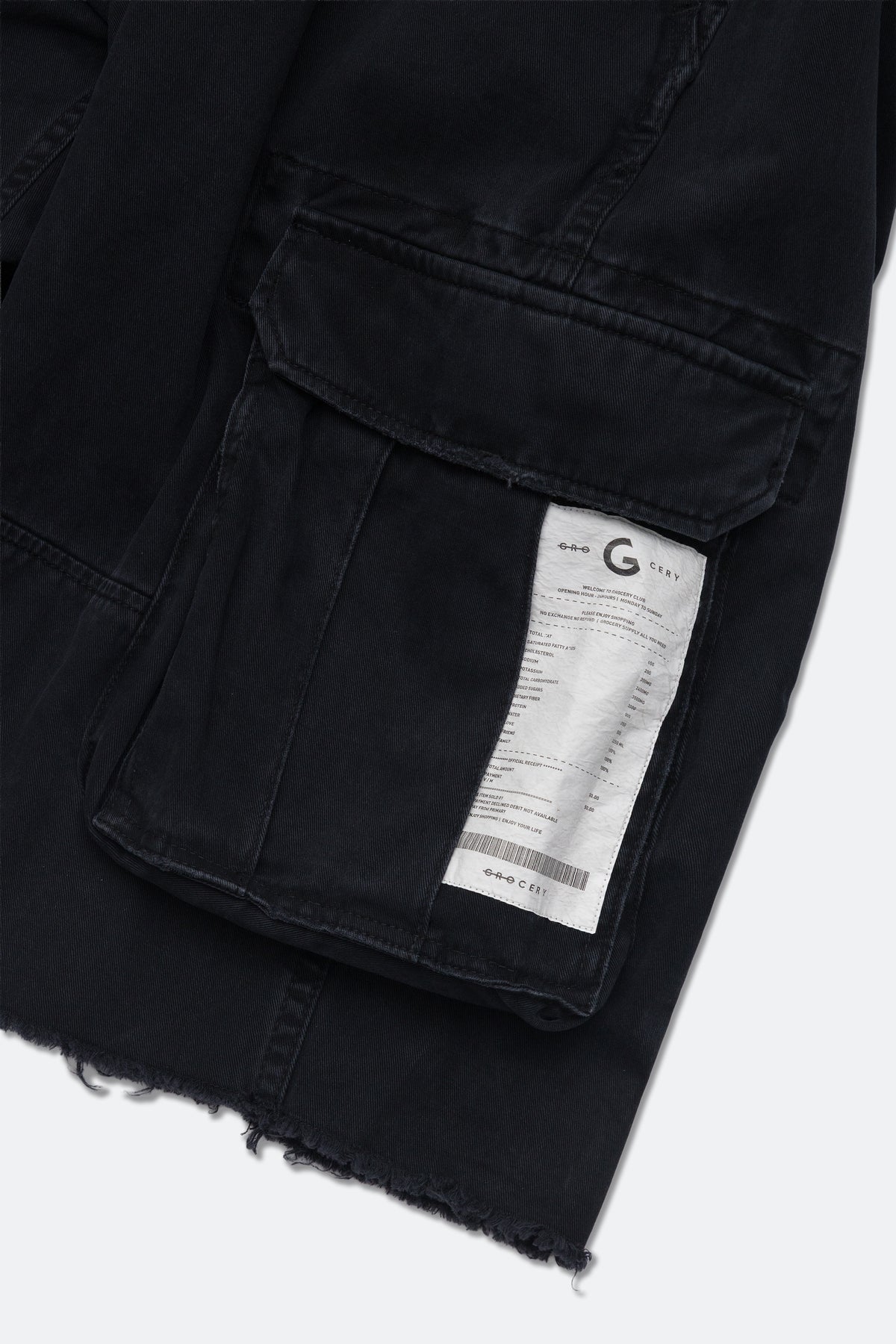 GROCERY BAGGY CARGO SHORTS/ BLACK