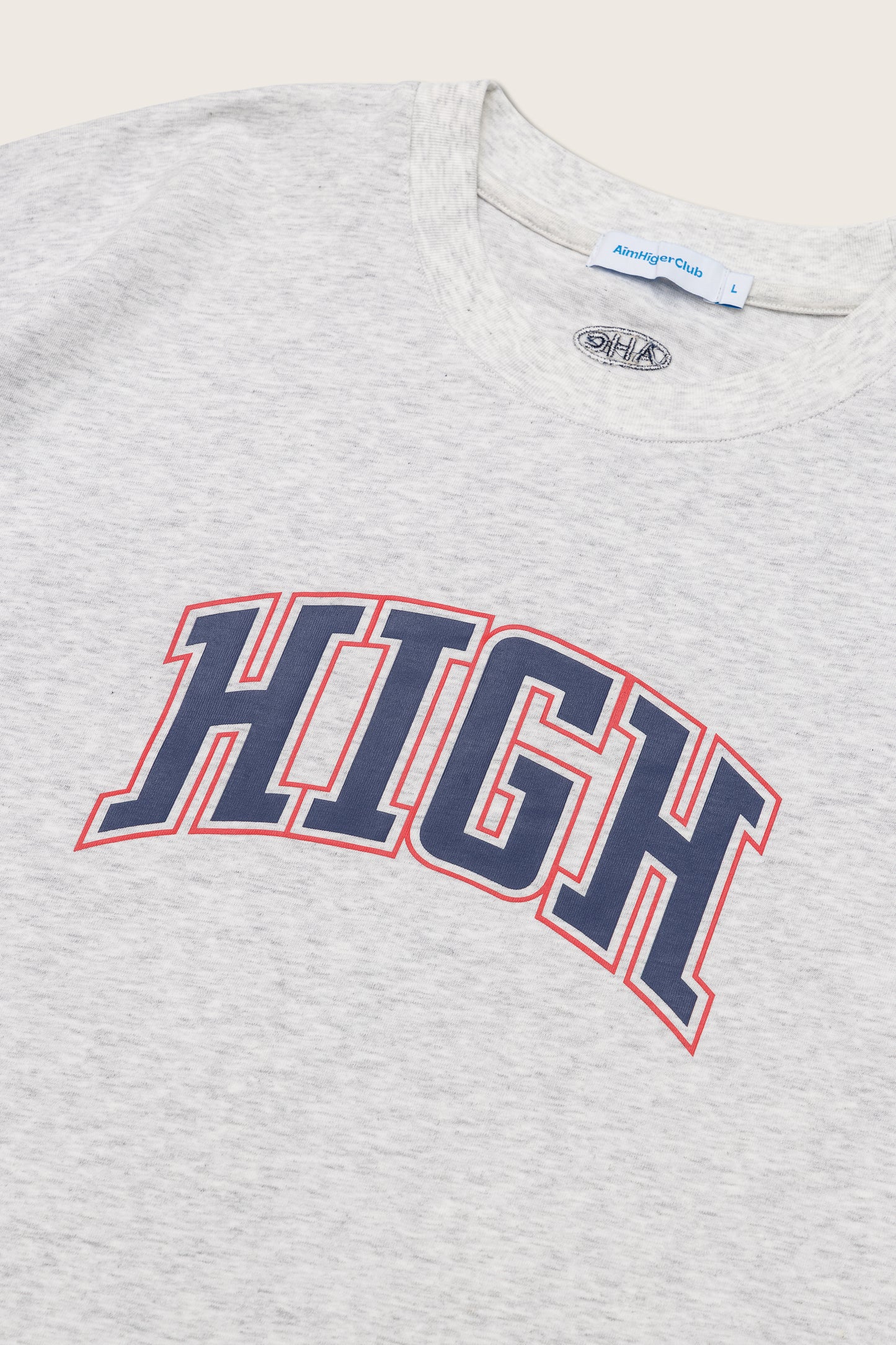 Aim Higher Club High College Unisex Logo Tee/ Flecking Grey