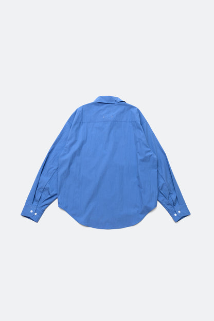(empty) manual co. curved placket long sleeve shirt/ elemental blue