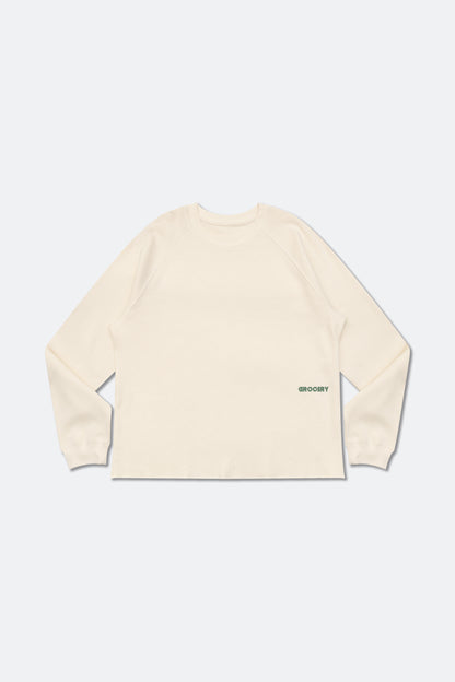 GROCERY LOGO WAFFLE LONG TOP/ NATURAL