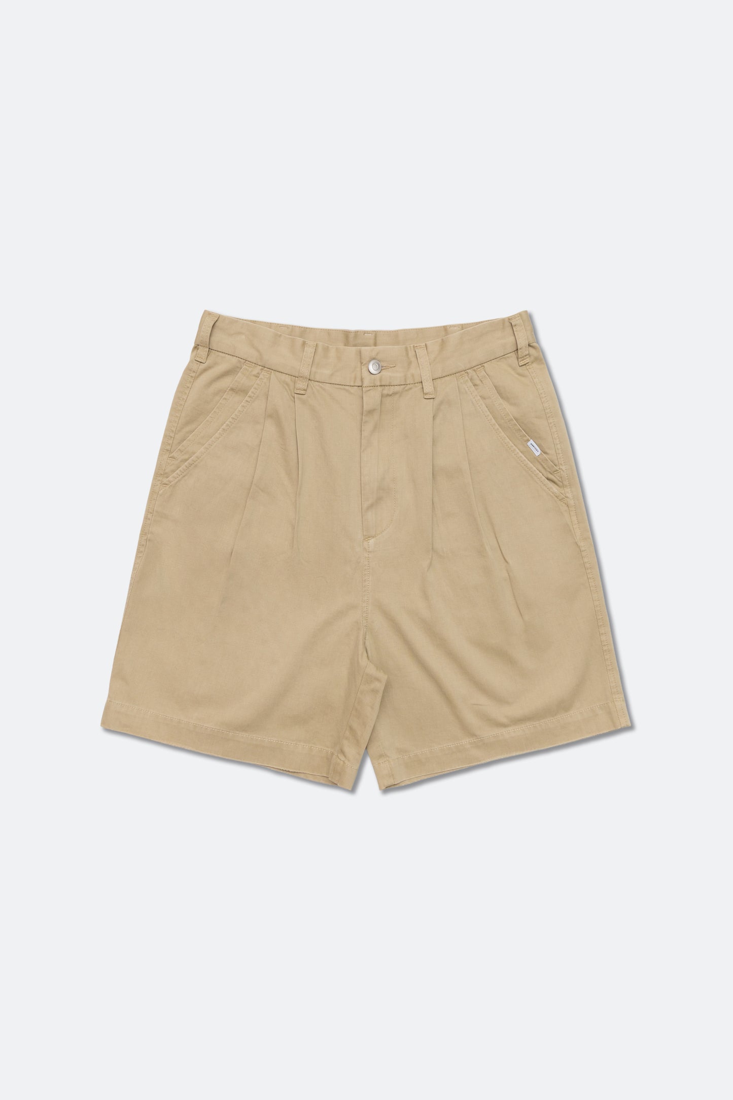 GROCERY WASHED DOUBLE POCKET DISTRESSED CHINO SHORTS/ KHAKI