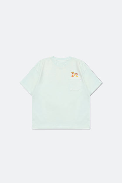 GROCERY | TARMAC | TOY STORY BLAZING TRAILS KIDS WASHED GRAPHIC POCKET TEE/ FADED TIFFANY BLUE