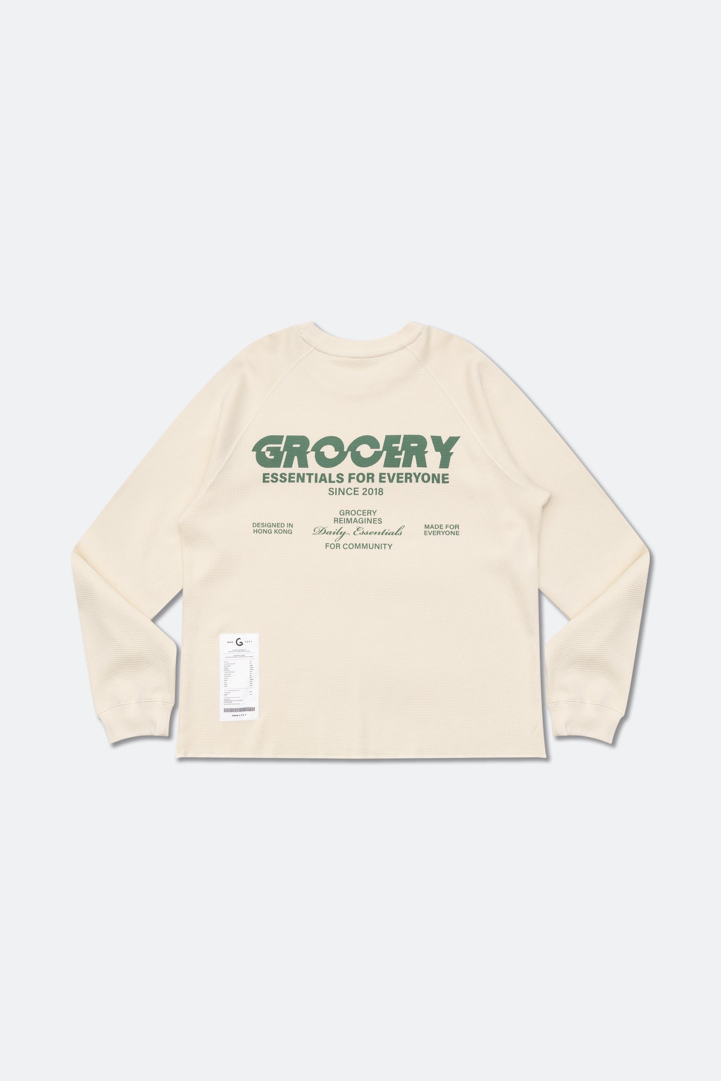 GROCERY LOGO WAFFLE LONG TOP/ NATURAL