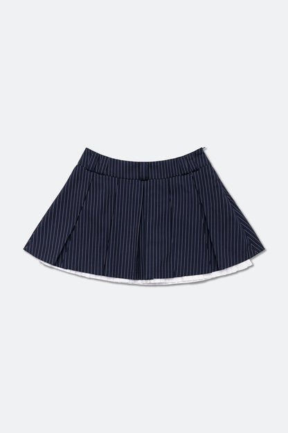 GROCERY LAYERED STRIPE MINI SKIRT/ NAVY