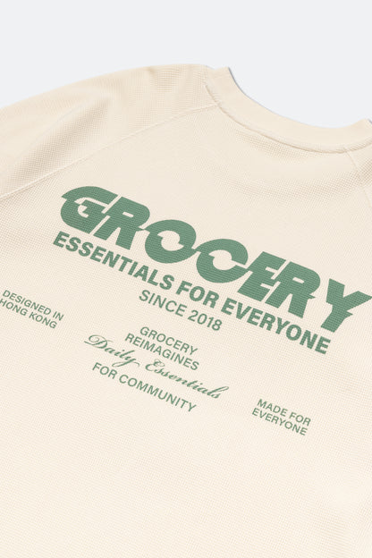 GROCERY LOGO WAFFLE LONG TOP/ NATURAL