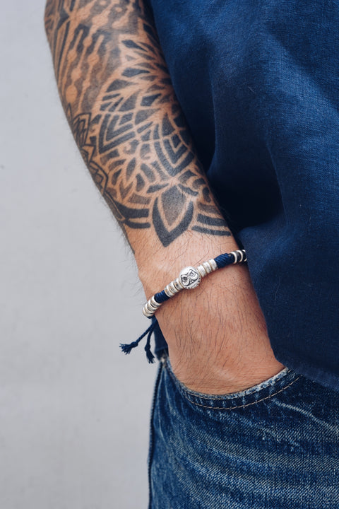 M.ATO【DAMA】Silver Daruma Indigo Bracelet