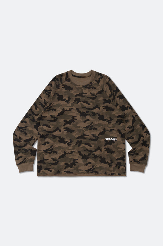 GROCERY WAFFLE LOGO LONG TOP/ CAMO
