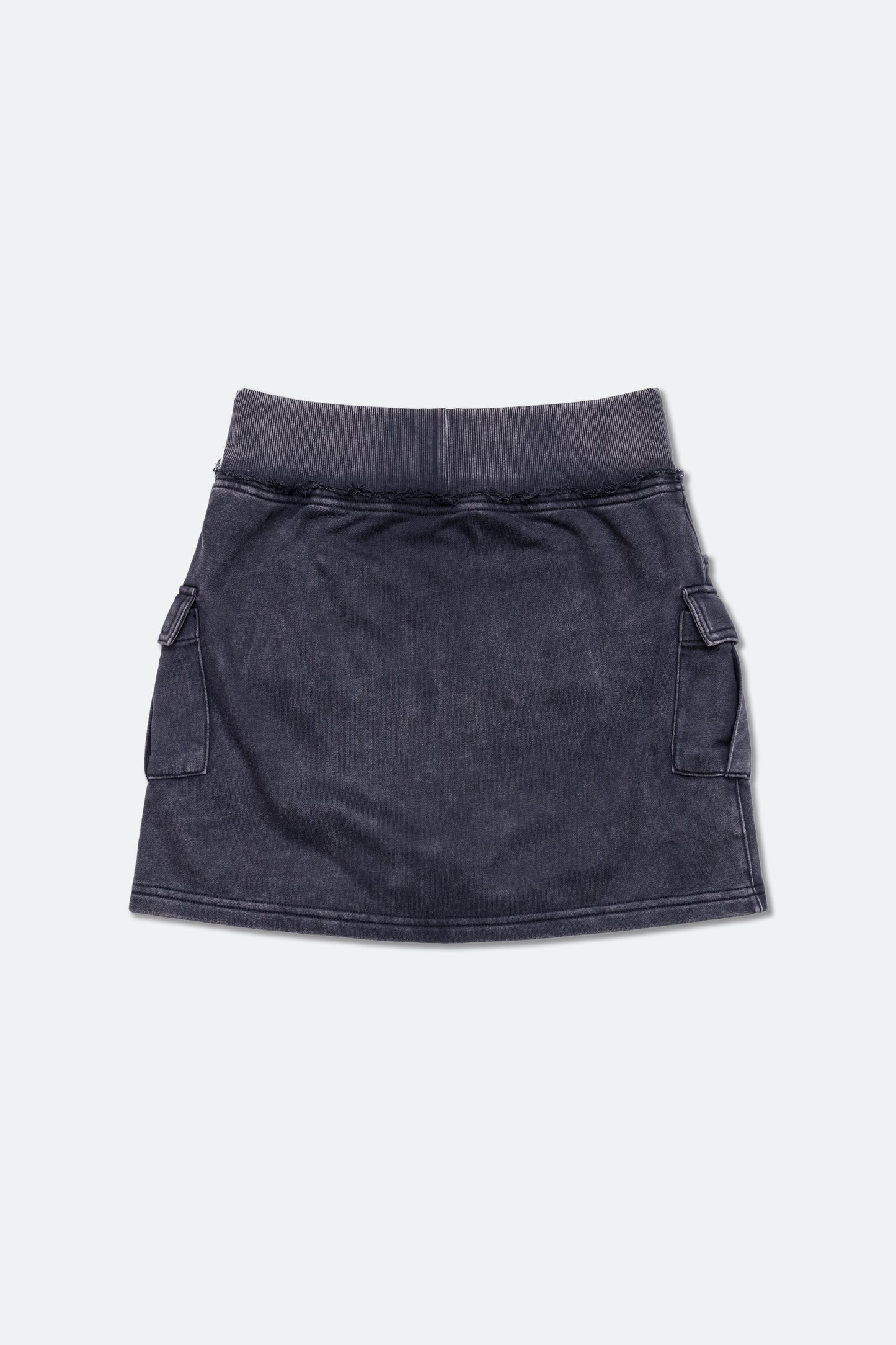 GROCERY WASHED CARGO MINI SWEAT SKIRT/ BLACK
