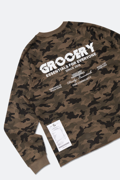 GROCERY WAFFLE LOGO LONG TOP/ CAMO