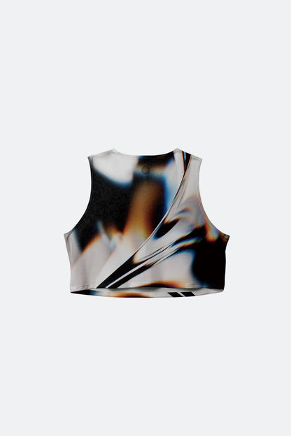 PARTICIPATION WHITE GLASS CROP SINGLET