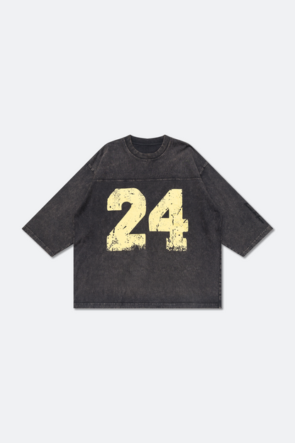 GROCERY WASHED 24 MID SLEEVE TEE/ WASHED BLACK