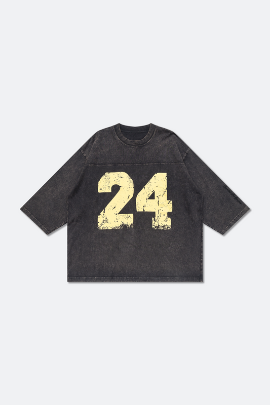 GROCERY WASHED 24 MID SLEEVE TEE/ WASHED BLACK