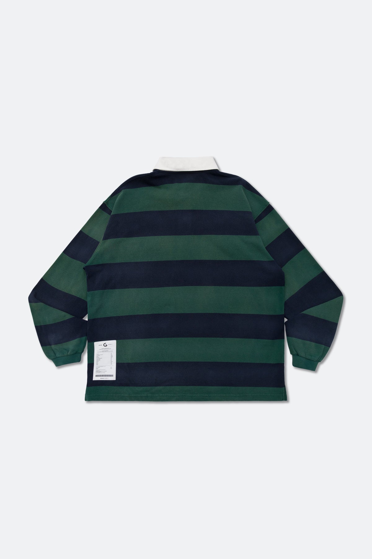 GROCERY PATCH LOGO LONG SLEEVE RUGBY SHIRT/ GREEN & NAVY