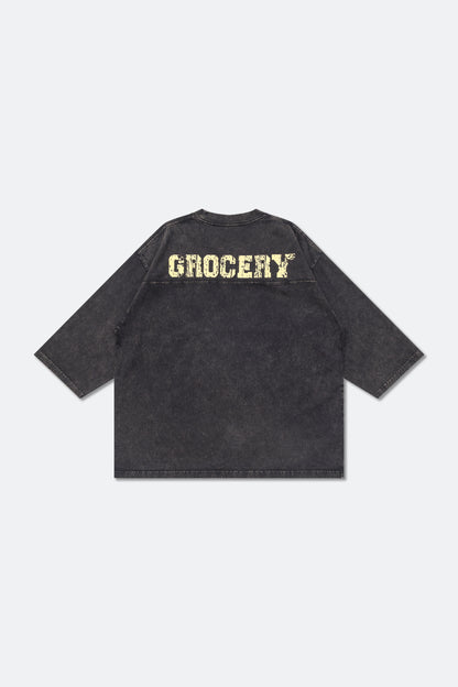 GROCERY WASHED 24 MID SLEEVE TEE/ WASHED BLACK