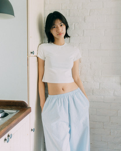 Aim Higher Club Core Lace-trim Women Tee/ Off White