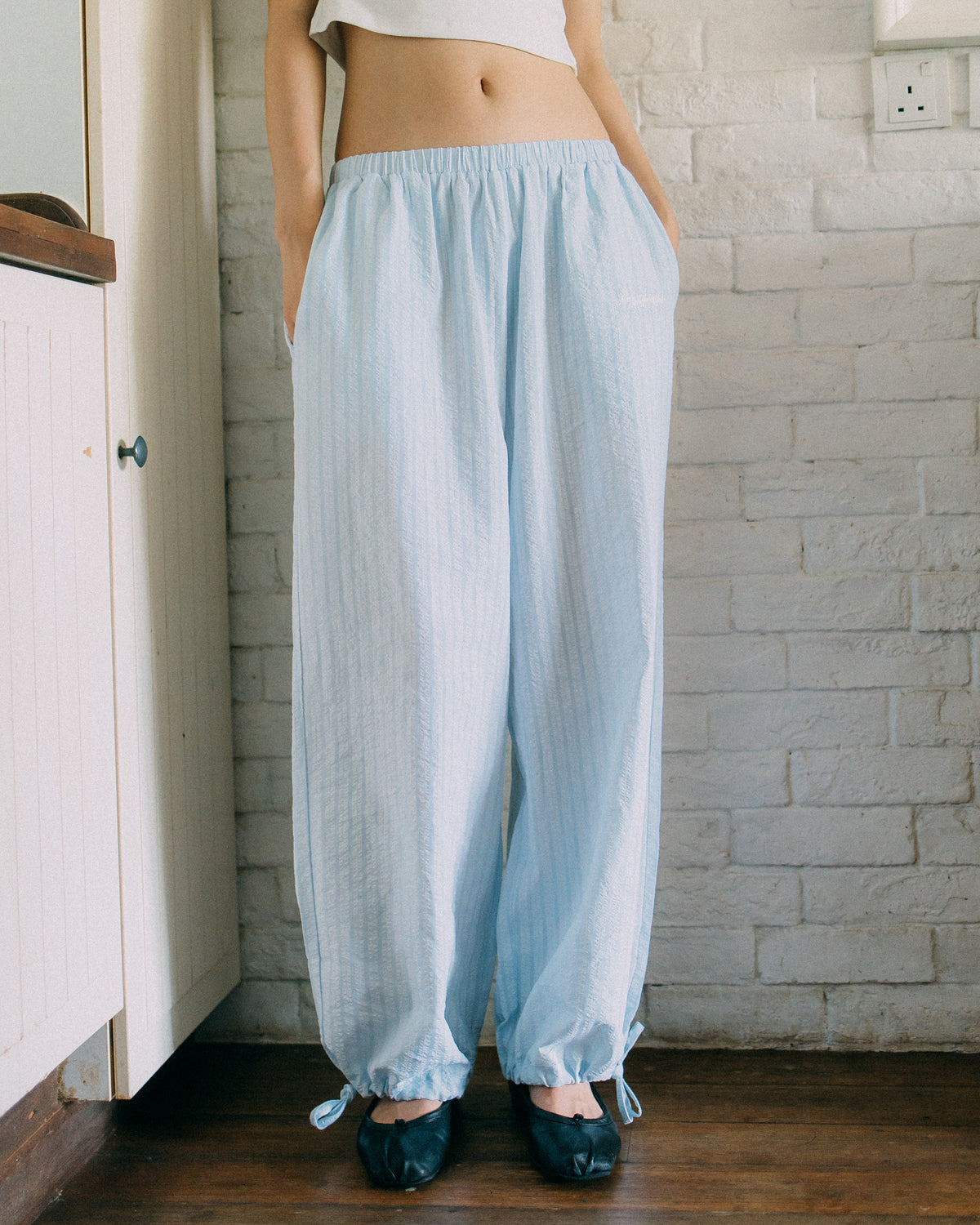 Aim Higher Club Core Stripe Pajama Pants/ Light Blue