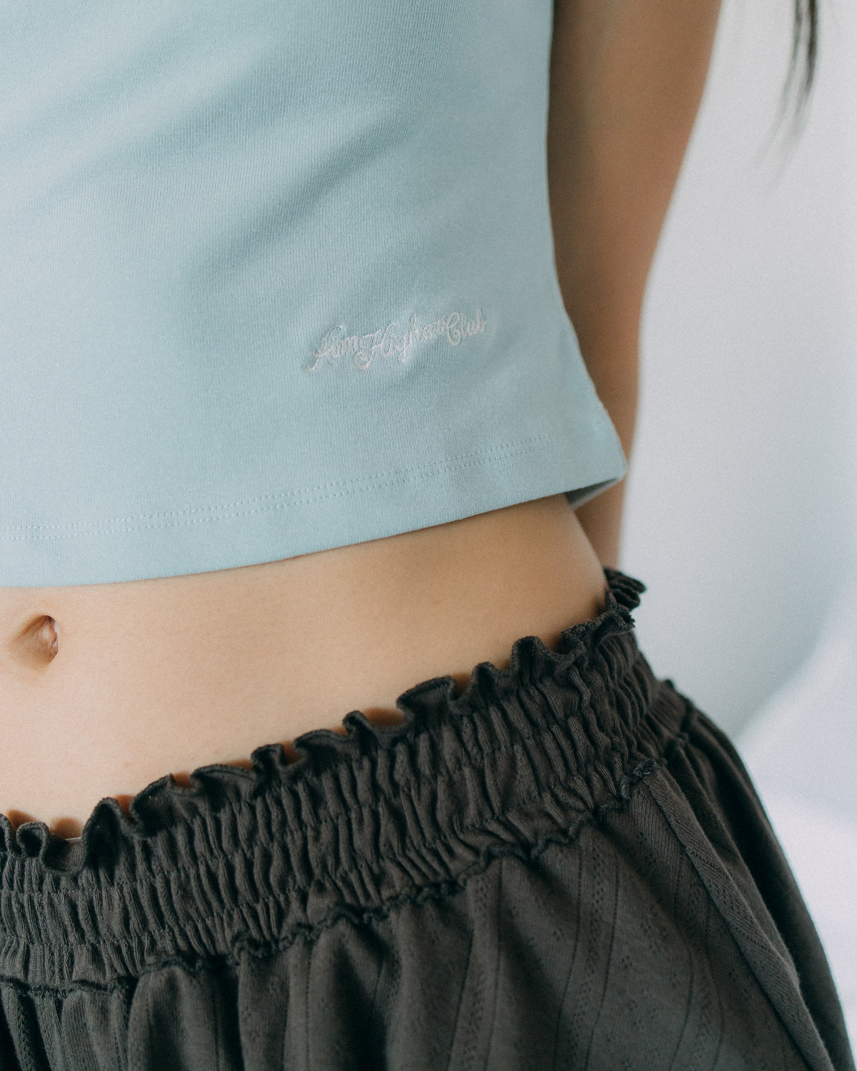 Aim Higher Club Core Lace-trim Women Tee/ Aqua