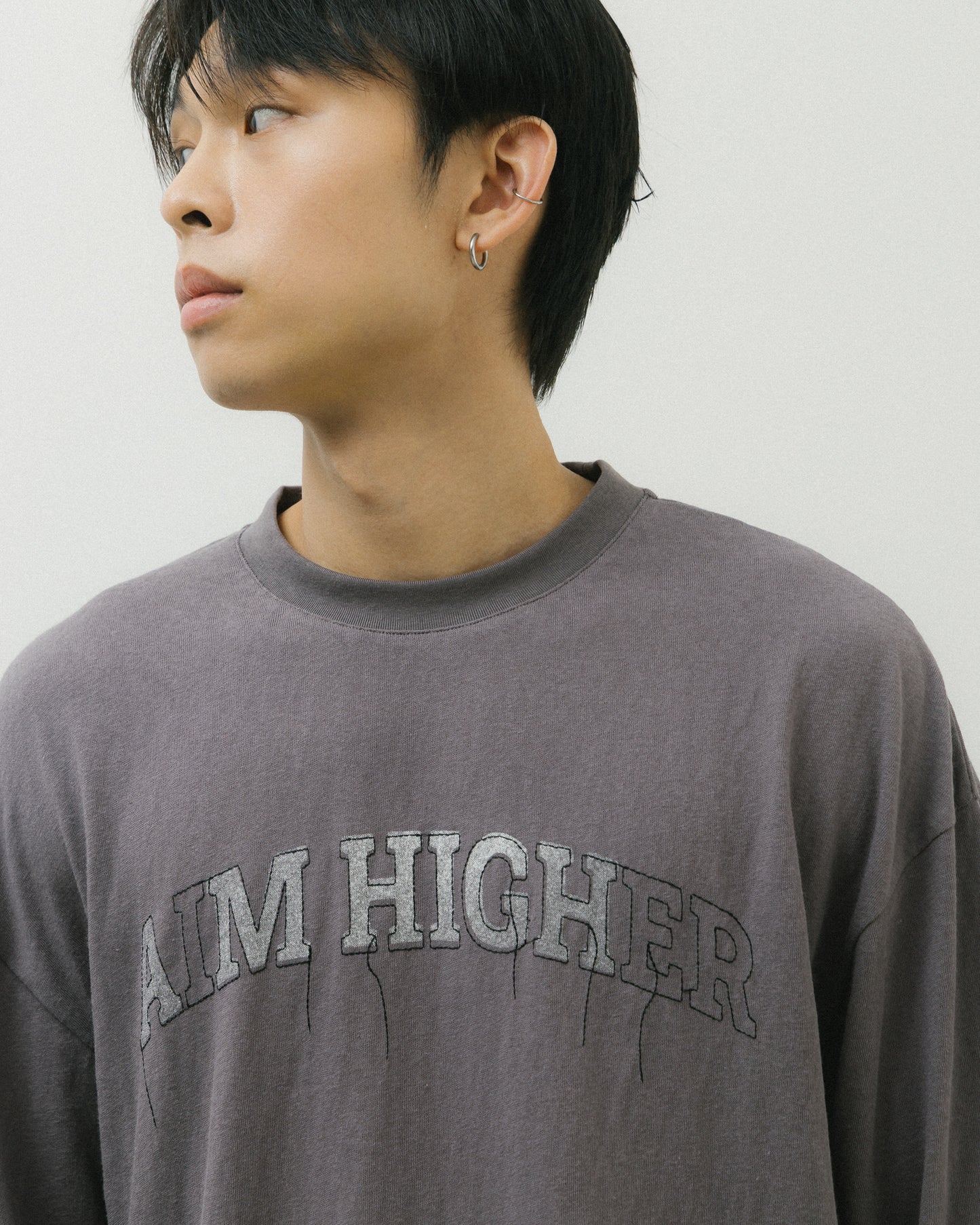 Aim Higher Club College Unisex Long Tee/ Grey