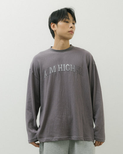 Aim Higher Club College Unisex Long Tee/ Grey