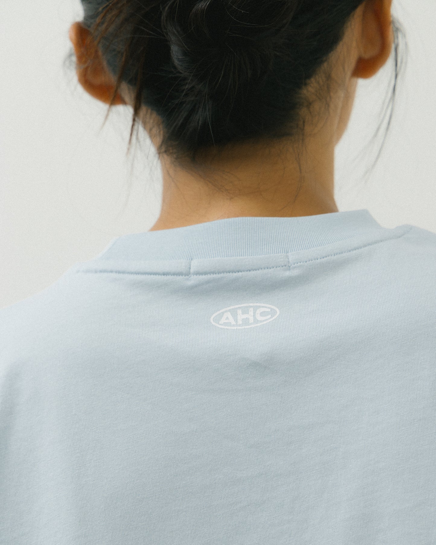 Aim Higher Club Basic Crop Tee/ Grey Baby Blue