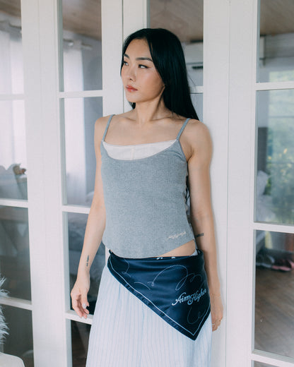 Aim Higher Club Core Layered Camisole/ Grey-Off White