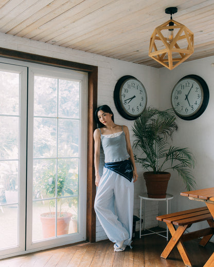 Aim Higher Club Core Layered Camisole/ Grey-Off White