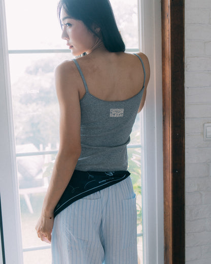 Aim Higher Club Core Layered Camisole/ Grey-Off White