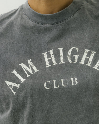 Aim Higher Club Basic Crop Tee/ Washed Charcoal