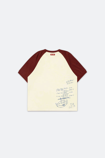GROCERY | TARMAC | TOY STORY KIDS PIZZA PLANET HAND DRAWN RAGLAN TEE/ RED & IVORY