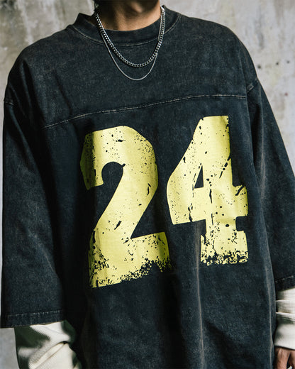 GROCERY WASHED 24 MID SLEEVE TEE/ WASHED BLACK