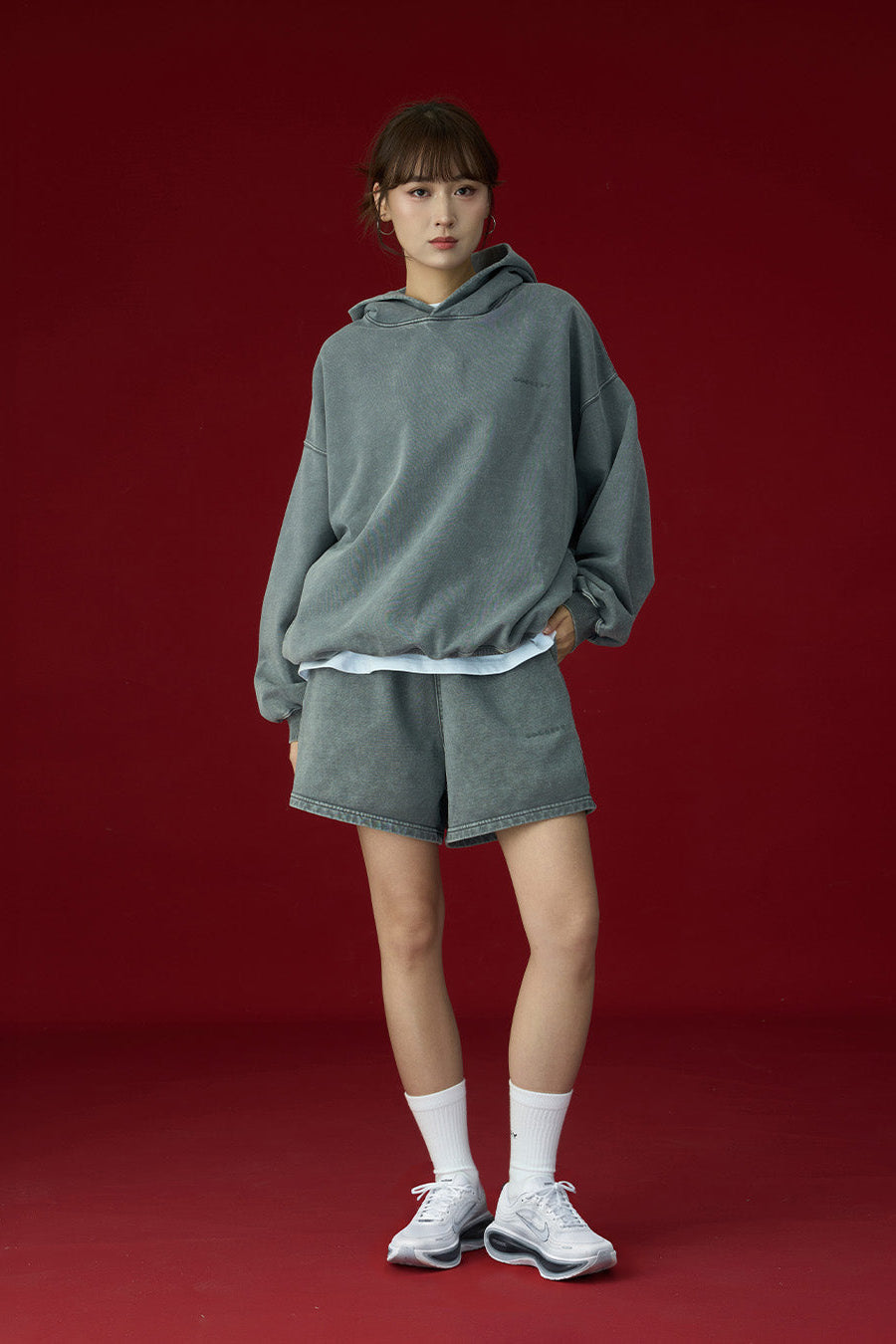 GROCERY BASIC WASHED SWEAT SHORTS/ GREY