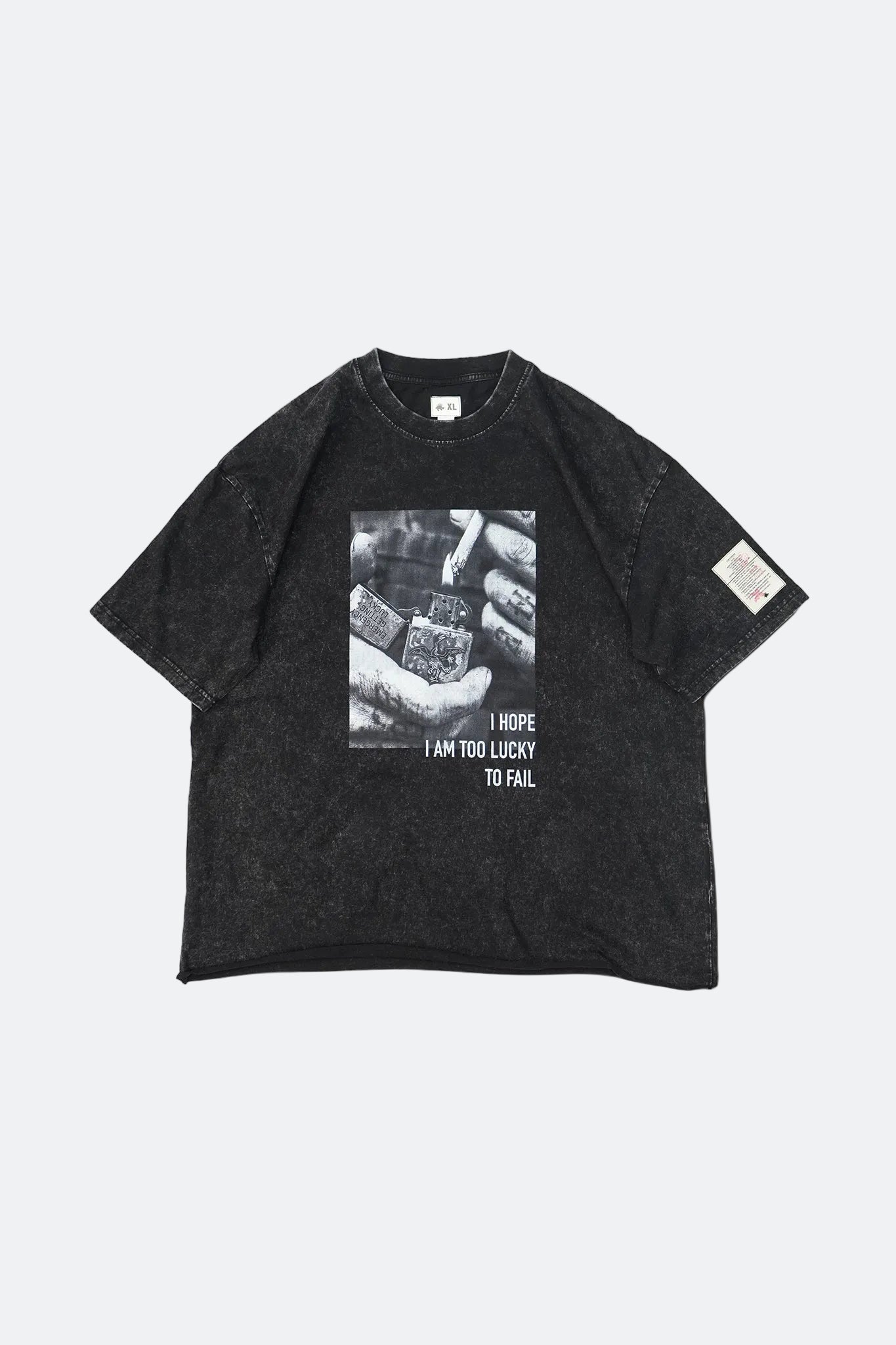 CLUB STUBBORN X OLDSOILISM THE LUCKY PHOTOPRINT TEE/ WASHED BLACK