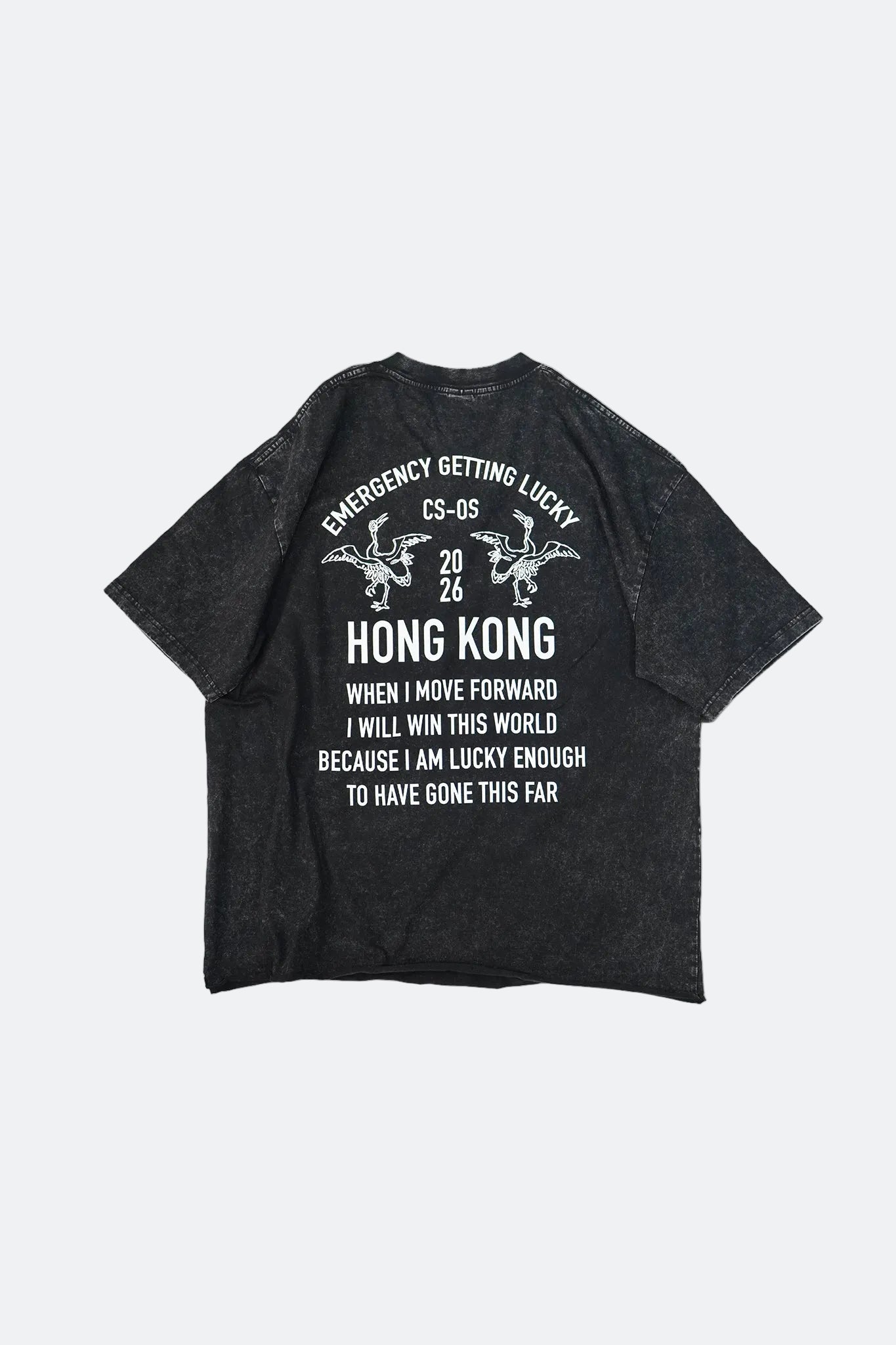 CLUB STUBBORN X OLDSOILISM THE LUCKY PHOTOPRINT TEE/ WASHED BLACK