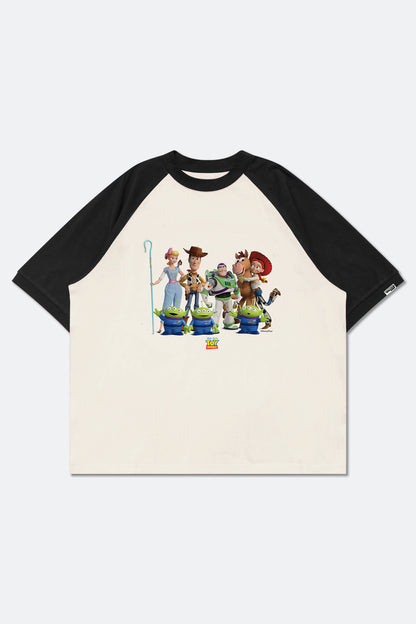 GROCERY | TARMAC | TOY STORY THE TOYS RAGLAN TEE/ BLACK & IVORY